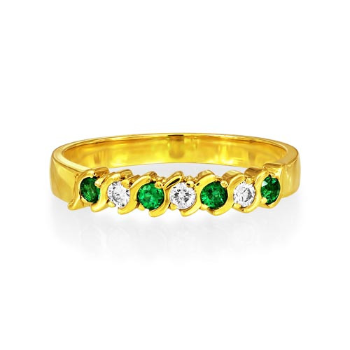 emerald ring 0.12ct. set with diamond in eternity ring smallest Image