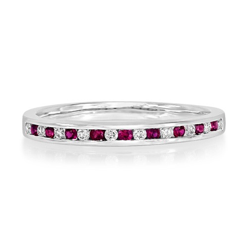 ruby ring 0.12ct. set with diamond in eternity ring smallest Image