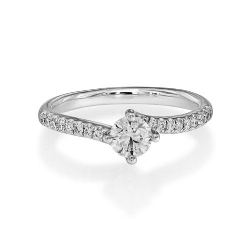 0.67ct. certified diamond ring set with diamond in shoulder set ring smallest Image