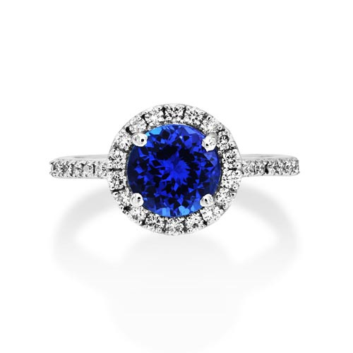 tanzanite ring 1.93ct. set with diamond in cluster ring smallest Image