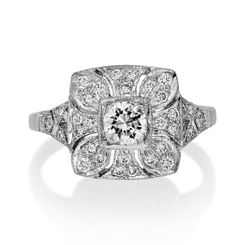0.53ct. diamond ring set with diamond in vintage ring smallest Image