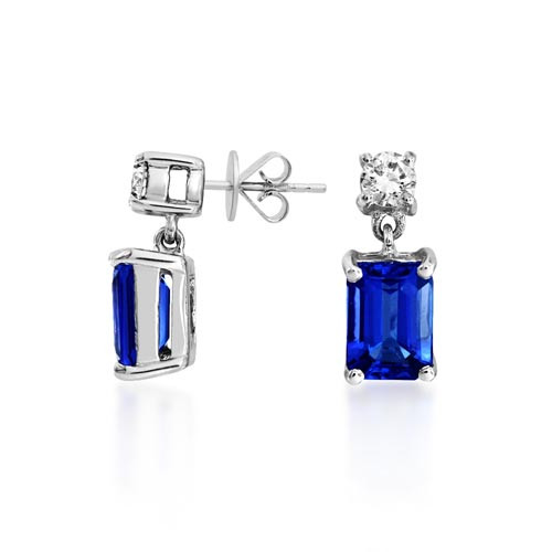 tanzanite earrings 2.08ct. set with diamond in solitaire earrings smallest Image