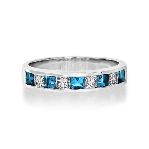 aquamarine ring 0.4ct. set with diamond in eternity ring smallest Image
