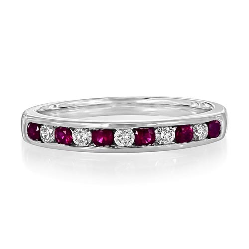 ruby ring 0.28ct. set with diamond in eternity ring smallest Image