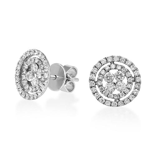 0.89ct. diamond earrings set with diamond in cluster earrings smallest Image