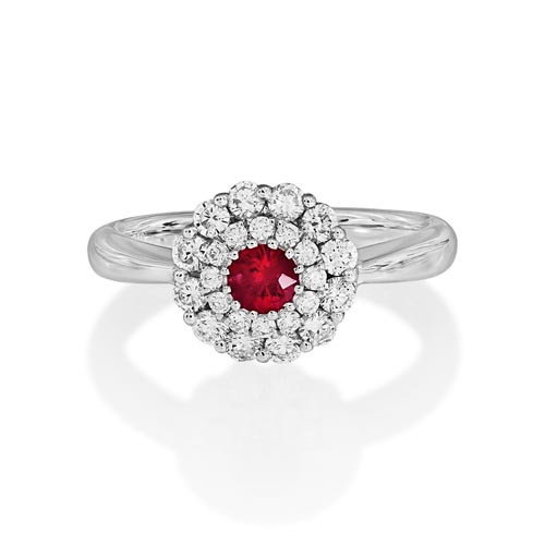 ruby ring 0.24ct. set with diamond in cluster ring smallest Image
