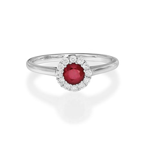 ruby ring 0.51ct. set with diamond in cluster ring smallest Image