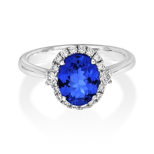 tanzanite ring 1.85ct. set with diamond in cluster ring smallest Image