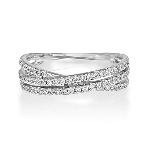 0.39ct. diamond ring set with diamond in crossover ring smallest Image