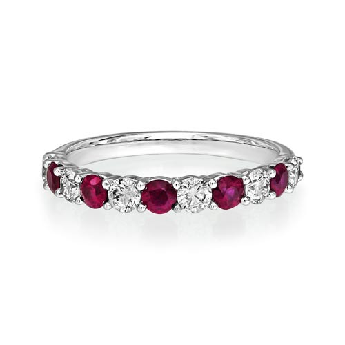 ruby ring 0.47ct. set with diamond in eternity ring smallest Image