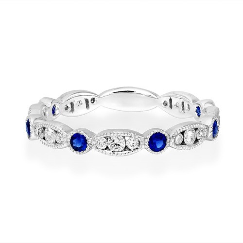 sapphire ring 0.22ct. set with diamond in full eternity ring smallest Image
