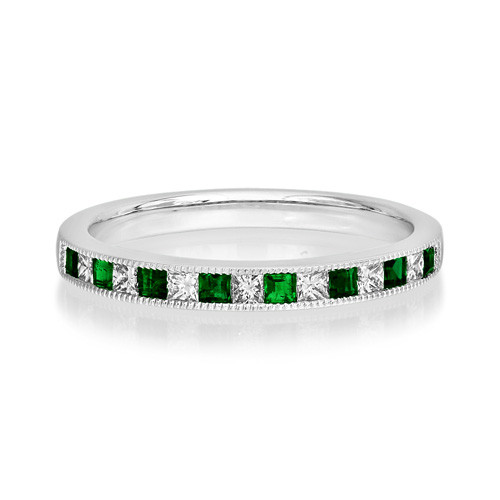 emerald ring 0.22ct. set with diamond in eternity ring smallest Image