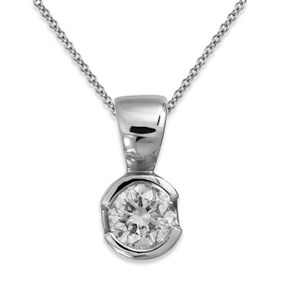 0.24ct. diamond pendant set with diamond in solitaire pendant smallest Image