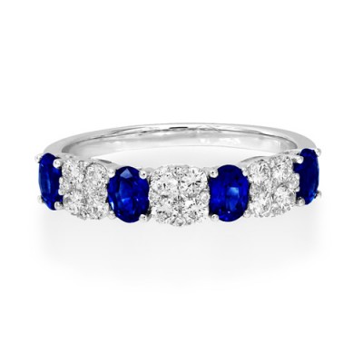 sapphire ring 0.87ct. set with diamond in eternity ring smallest Image