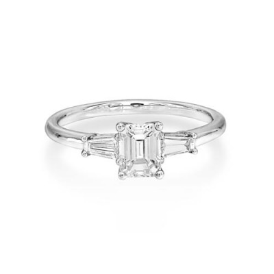 0.94ct. diamond ring set with diamond in three stone ring smallest Image