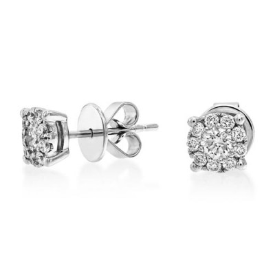 diamond  earrings 0ct. set with diamond in cluster earrings smallest Image