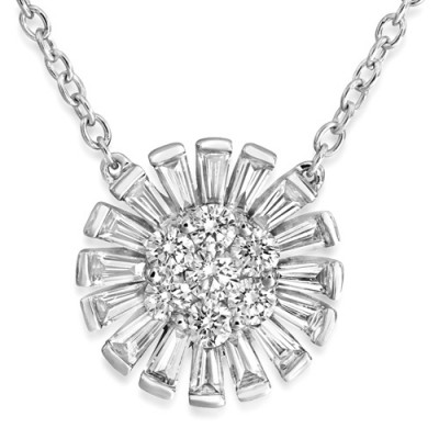 0.66ct. diamond necklace set with diamond in cluster necklace smallest Image