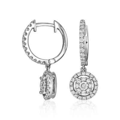 0.86ct. diamond earrings set with diamond in drop earrings smallest Image